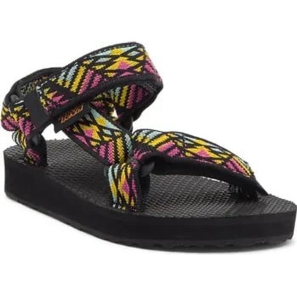 Teva Original Universal Womens 6 Geometric Black Multi Sandals‎ 1003987